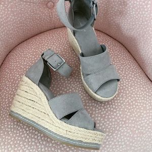 Grey Target Espadrille Wedges